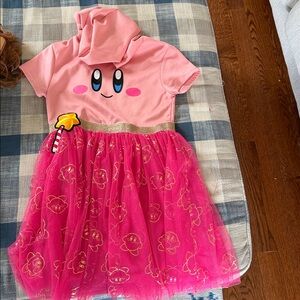 Nintendo “Kirby” Girls Hooded Cosplay Dress w/Metallic Foil Print L